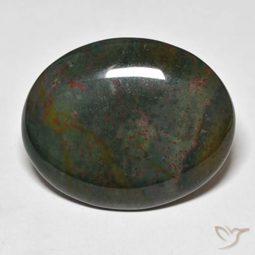 36.25ct طبيعي أخضر وأحمر حجر الدم, بيضوي, غير شفاف