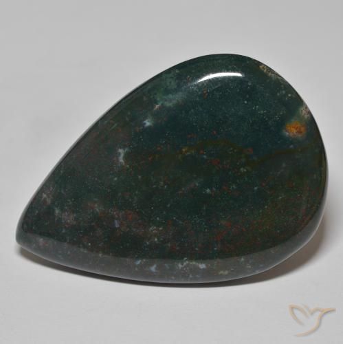 67.25ct طبيعي أخضر الغابات حجر الدم, شكل الكمثرى, غير شفاف