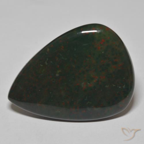 41.55ct طبيعي أخضر مع أحمر حجر الدم, شكل الكمثرى, غير شفاف