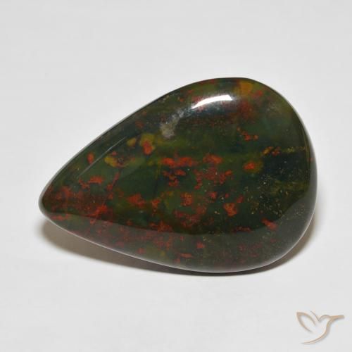 34.70ct طبيعي متعدد الألوان حجر الدم, شكل الكمثرى, غير شفاف