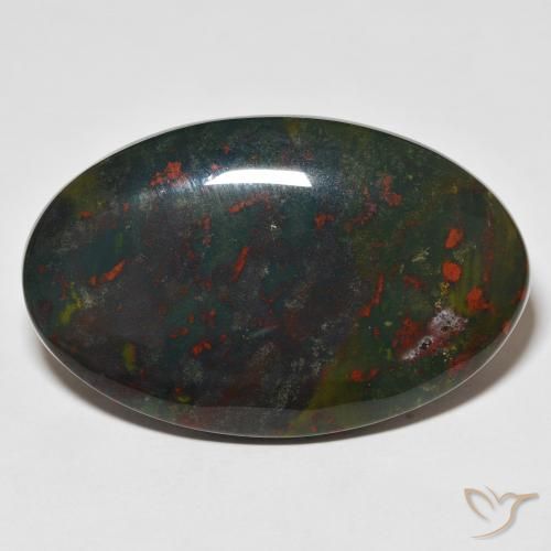 34.27ct طبيعي أخضر وأحمر حجر الدم, بيضوي, غير شفاف