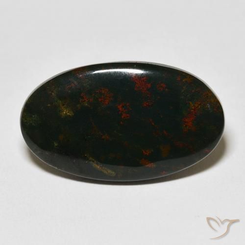 18.45ct طبيعي متعدد الألوان حجر الدم, بيضوي, غير شفاف