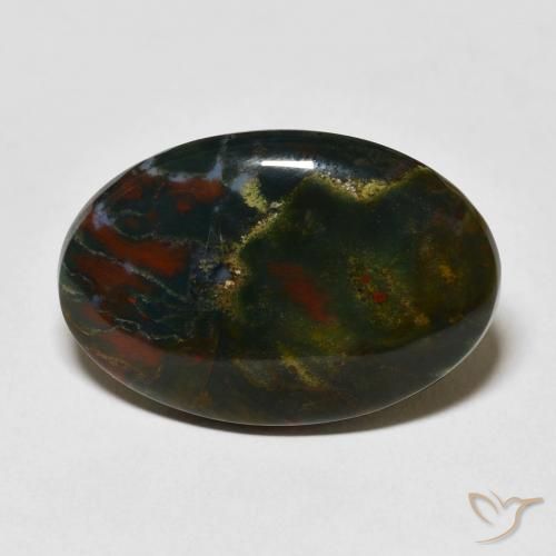 16.79ct طبيعي متعدد الألوان حجر الدم, بيضوي, غير شفاف
