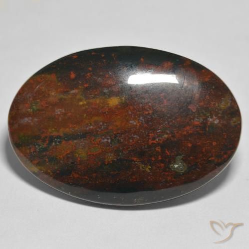 44.08ct طبيعي متعدد الألوان حجر الدم, بيضوي, غير شفاف
