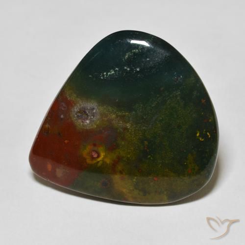 38.95ct طبيعي أخضر غامق حجر الدم, شكل الكمثرى, غير شفاف