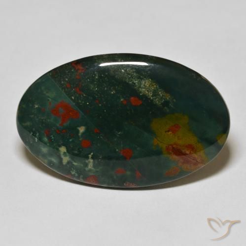 38.07ct طبيعي أخضر غامق حجر الدم, بيضوي, غير شفاف