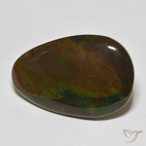 34.76ct طبيعي أخضر وأحمر حجر الدم, فانسى, غير شفاف