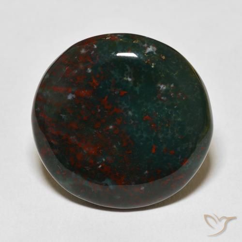 22.52ct طبيعي أخضر وأحمر حجر الدم, دائري, غير شفاف