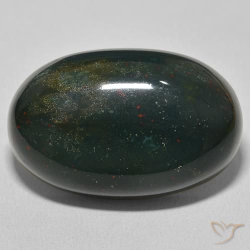 37.80ct طبيعي أخضر غامق حجر الدم, بيضوي, غير شفاف