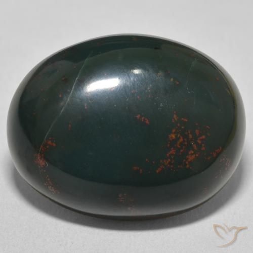 24.03ct طبيعي أخضر وأحمر حجر الدم, بيضوي, غير شفاف