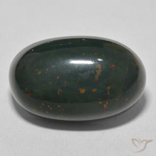 20.45ct طبيعي أخضر وأحمر حجر الدم, بيضوي, غير شفاف