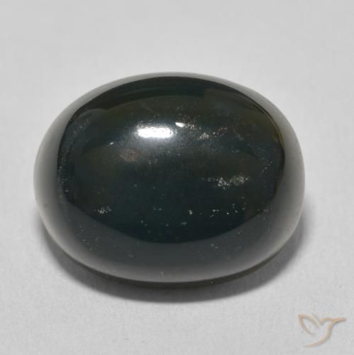 12.03ct طبيعي الأخضر الغامق حجر الدم, بيضوي, غير شفاف