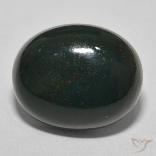 15.68ct طبيعي أخضر مزرق حجر الدم, بيضوي, غير شفاف