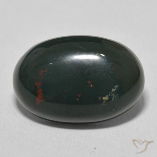 11.01ct طبيعي أخضر داكن متوسط حجر الدم, بيضوي, غير شفاف