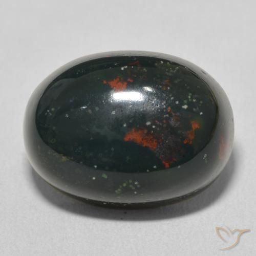 12.48ct طبيعي أخضر متعدد الألوان حجر الدم, بيضوي, غير شفاف