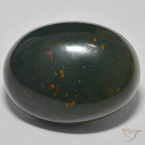 48.69ct طبيعي الأخضر الغامق حجر الدم, بيضوي, غير شفاف
