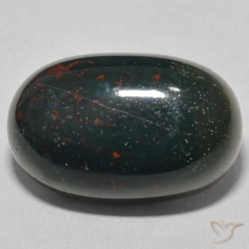 39.29ct طبيعي أخضر الغابات حجر الدم, بيضوي, غير شفاف