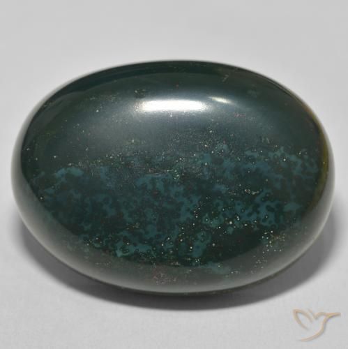 76.31ct طبيعي أخضر غامق حجر الدم, بيضوي, غير شفاف