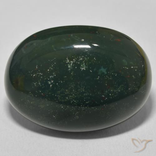 30.57ct طبيعي أخضر متعدد الألوان حجر الدم, بيضوي, غير شفاف