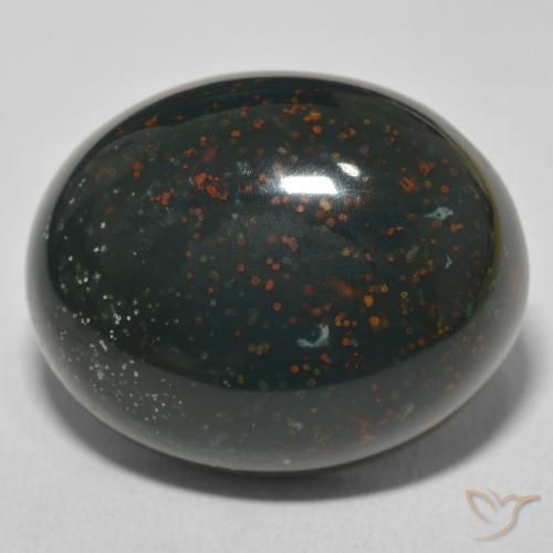 27.95ct طبيعي أخضر متعدد الألوان حجر الدم, بيضوي, غير شفاف