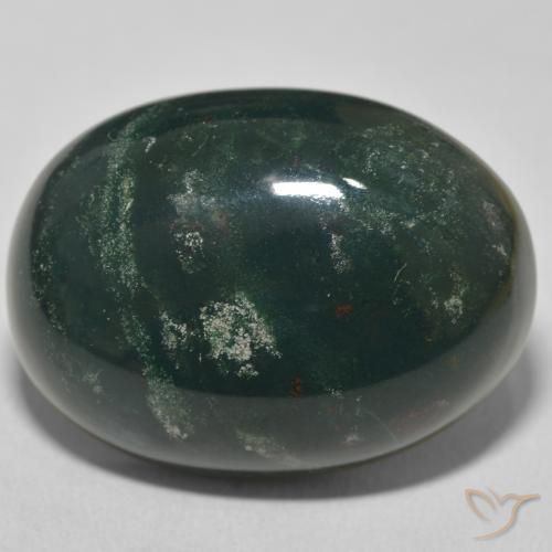 41.22ct طبيعي الأخضر الغامق حجر الدم, بيضوي, غير شفاف