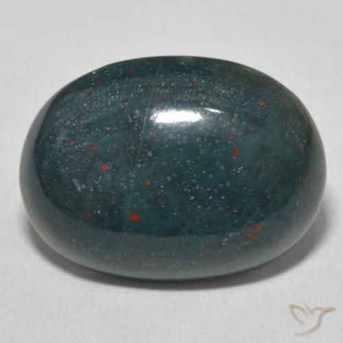 13.24ct طبيعي أخضر غامق حجر الدم, بيضوي, غير شفاف
