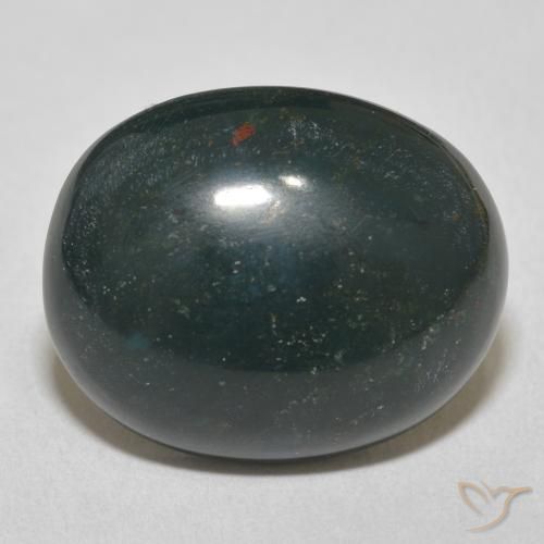 15.20ct طبيعي أخضر متعدد الألوان حجر الدم, بيضوي, غير شفاف