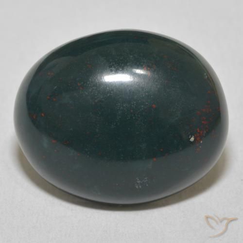 17.00ct طبيعي أخضر داكن متوسط حجر الدم, بيضوي, غير شفاف