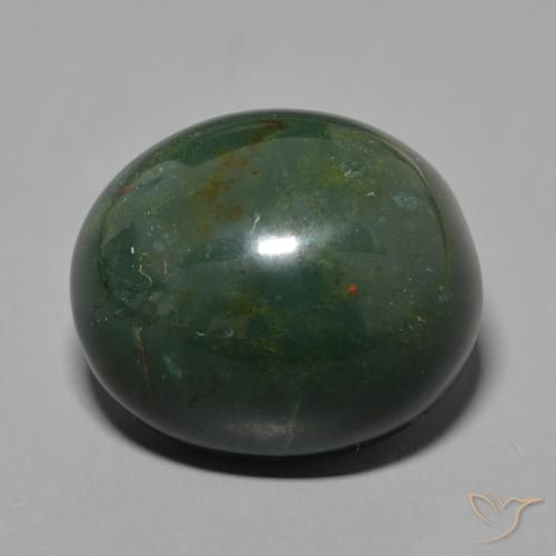 40.68ct طبيعي أخضر ترابى حجر الدم, بيضوي, غير شفاف