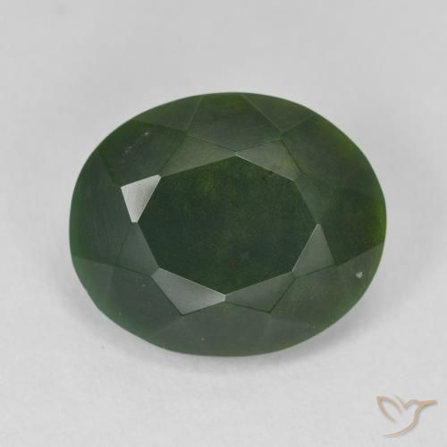 7.96ct طبيعي أخضر متوسط حجر الدم, بيضوي, غير شفاف