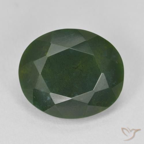 9.39ct طبيعي أخضر ترابى حجر الدم, بيضوي, غير شفاف
