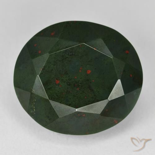 23.63ct طبيعي أخضر الغابات حجر الدم, بيضوي, غير شفاف