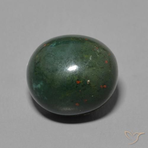 6.59ct طبيعي أخضر وأحمر حجر الدم, بيضوي, غير شفاف