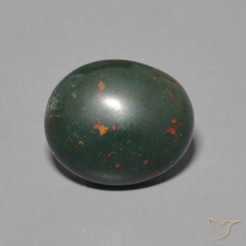 2.25ct طبيعي أخضر وأحمر حجر الدم, بيضوي, غير شفاف