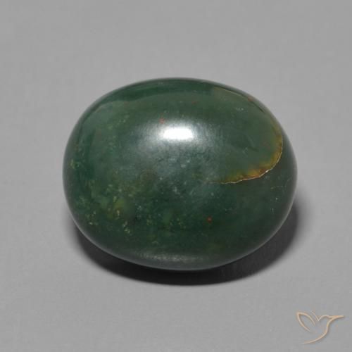 5.96ct طبيعي أخضر متوسط حجر الدم, بيضوي, غير شفاف