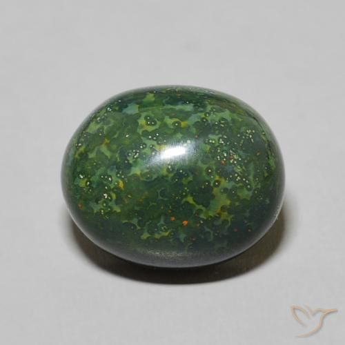 4.93ct طبيعي الأخضر الغامق حجر الدم, بيضوي, غير شفاف