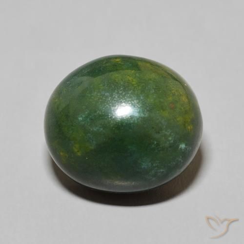8.75ct طبيعي الأخضر الغامق حجر الدم, بيضوي, غير شفاف, Photo A