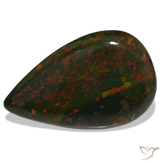 32.00ct أخضر حجر الدم, شكل الكمثرى, غير شفاف