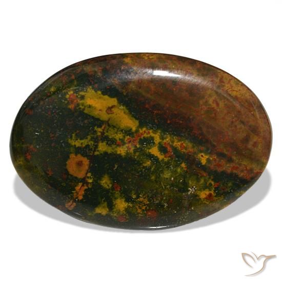 30.96ct أخضر حجر الدم, بيضاوي, غير شفاف