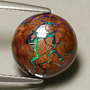 صخر الأوبال متعدد الألوان طبيعي، قصة دائرى، 3.75 قيراط، غير شفاف