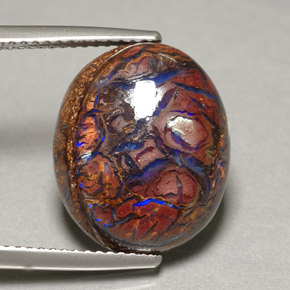 صخر الأوبال متعدد الألوان طبيعي، قصة بيضاوى، 9.88 قيراط، غير شفاف