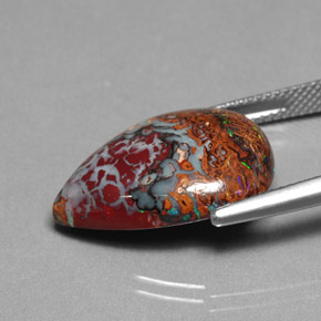 صخر الأوبال متعدد الألوان طبيعي، شكل الكمثرى، 11.09 قيراط، غير شفاف