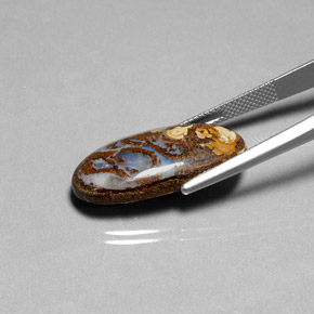 صخر الأوبال متعدد الألوان طبيعي، قصة بيضاوى، 14.49 قيراط، غير شفاف