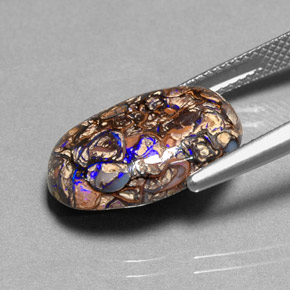 صخر الأوبال متعدد الألوان طبيعي، قصة بيضاوى، 8.36 قيراط، غير شفاف