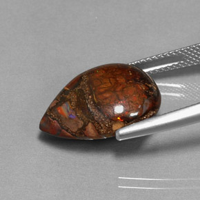 صخر الأوبال متعدد الألوان طبيعي، شكل الكمثرى، 11.35 قيراط، غير شفاف