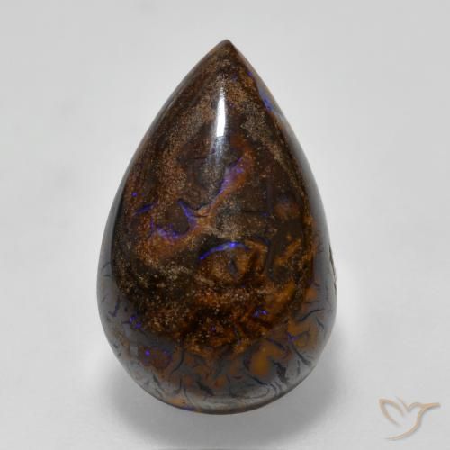 7.81ct طبيعي متعدد الألوان صخر الأوبال, شكل الكمثرى, غير شفاف