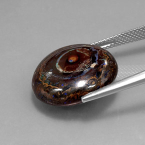 صخر الأوبال متعدد الألوان طبيعي، قصة دائرى، 18.71 قيراط، غير شفاف