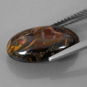 صخر الأوبال متعدد الألوان طبيعي، قصة بيضاوى، 7.50 قيراط، غير شفاف