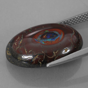 صخر الأوبال متعدد الألوان طبيعي، قصة بيضاوى، 12.70 قيراط، غير شفاف