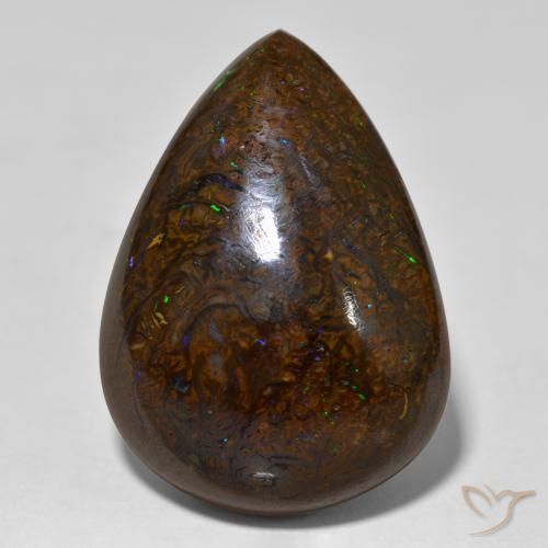 26.23ct طبيعي متعدد الألوان صخر الأوبال, شكل الكمثرى, غير شفاف